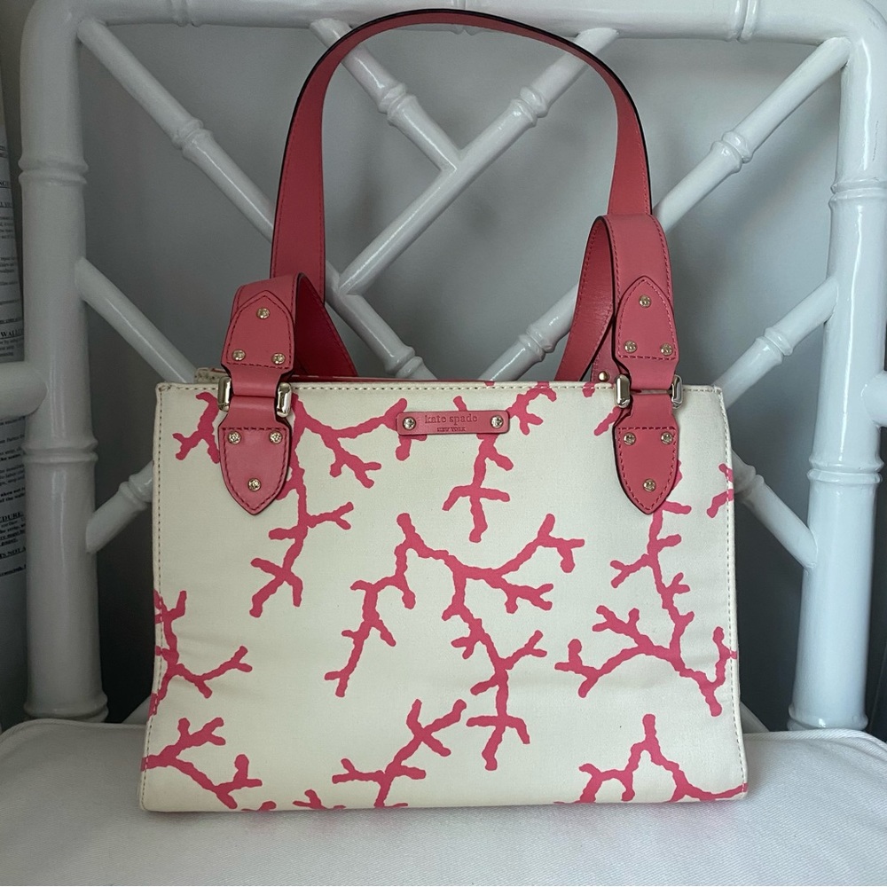 Rare Kate Spade Sea Coral Print Tote Purse